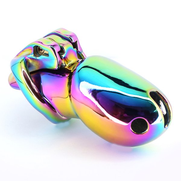 (image for) Rainbow Male Metal Chastity Cage HTV3