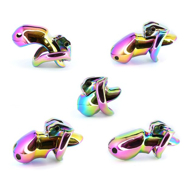 (image for) Rainbow Male Metal Chastity Cage HTV3