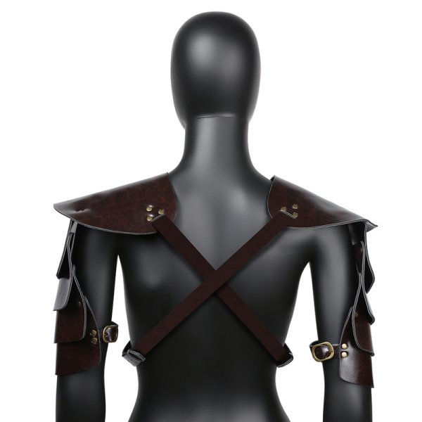 (image for) Unisex Brown PU Leather Vintage Armor