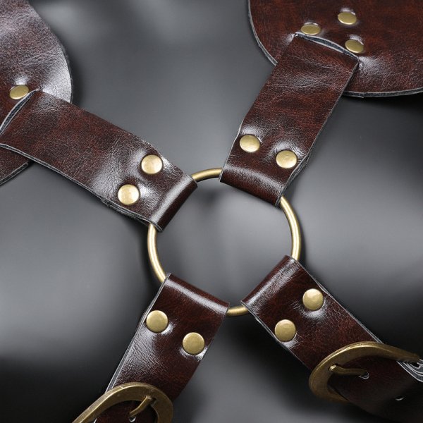 (image for) Unisex Brown PU Leather Vintage Armor