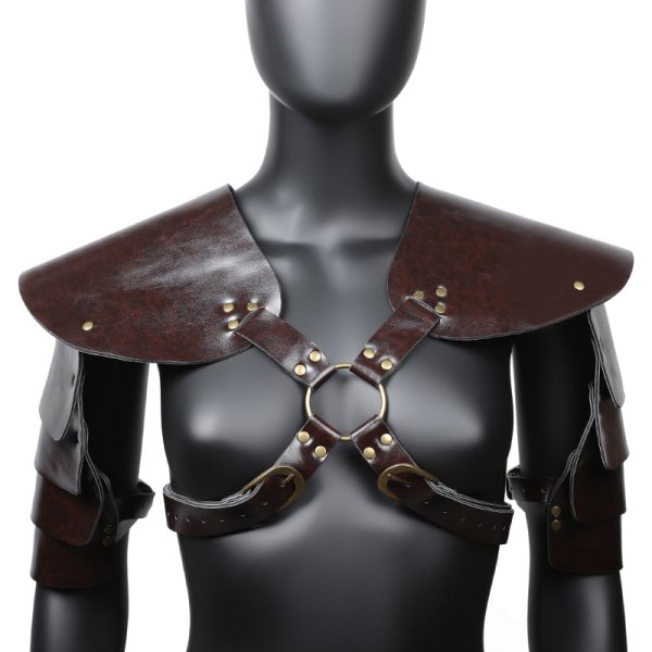 (image for) Unisex Brown PU Leather Vintage Armor