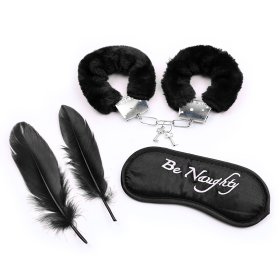 Feather Ticklers Kit With Cuffs & Blindfold