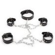 (image for) Restraint PU Leather Hands Cuffs Neck Collar Set
