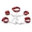 (image for) Restraint PU Leather Hands Cuffs Neck Collar Set