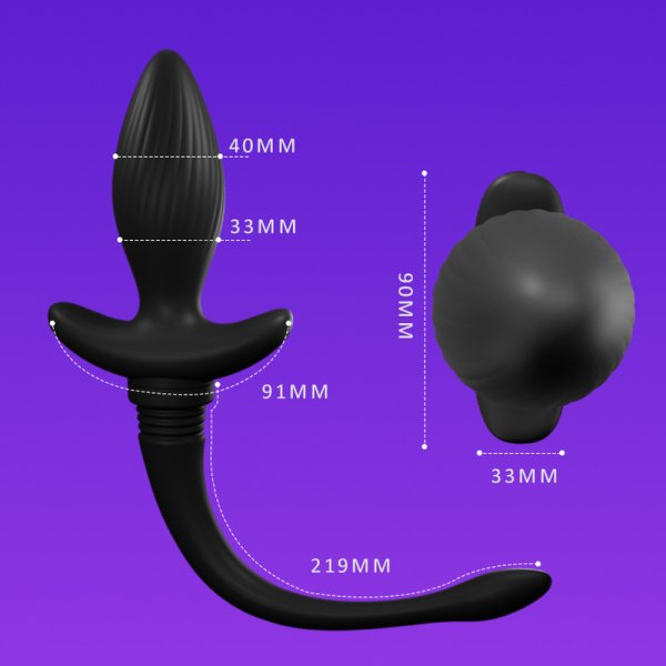 (image for) Swing and Vibrating Butt Plug with Dog Tail