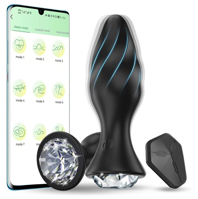 (image for) Vibrating Jewelry Butt Plug with APP Control