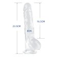 (image for) Clear Realistic Dildo with Balls 9.2 Inch
