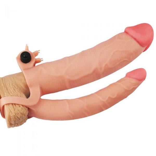 (image for) Pleasure X Tender Vibrating Double Penis Sleeve
