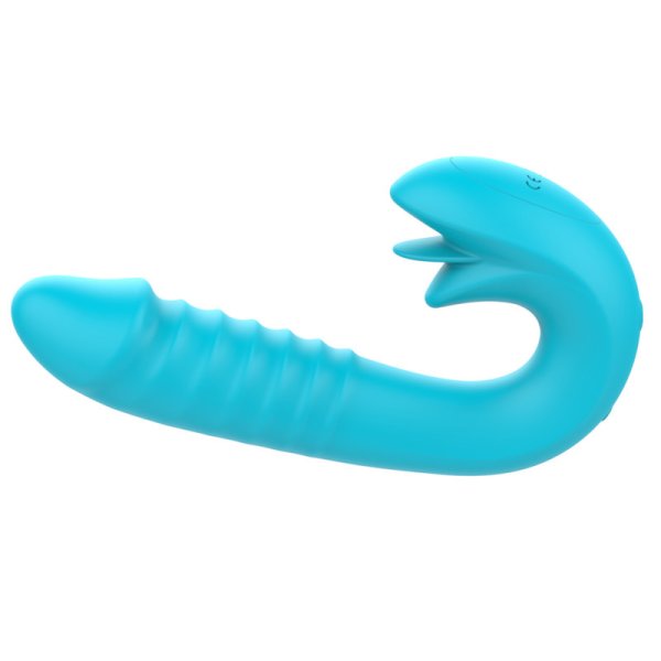 (image for) Crazy Tongue Thrusting Strap-on Vibrator