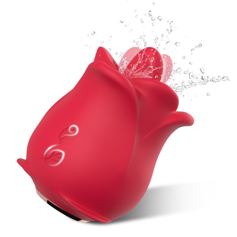 (image for) Rose-Shaped Clitoral Vibrator With Tongue