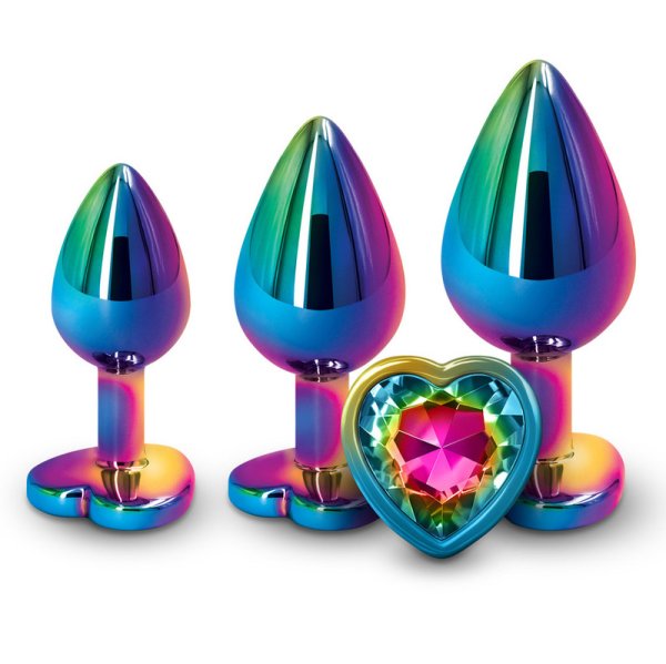 (image for) Holographic Jeweled Heart Butt Plug (Rainbow)