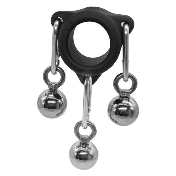 (image for) Silicone Ring with 3 Metal Pendant Balls