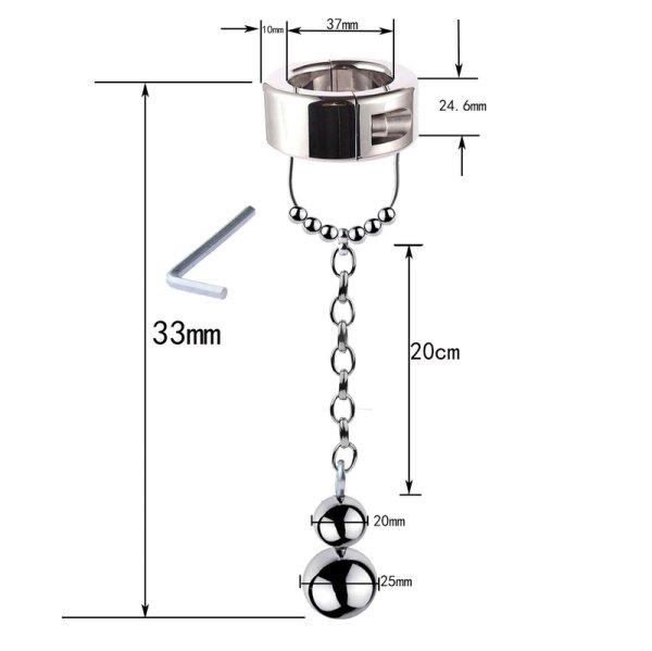 (image for) Scrotum Testicle Restraint CBT - Chain
