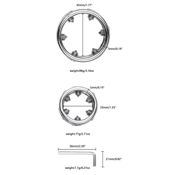 (image for) Cock Rings with 6 Spikes - Heavy