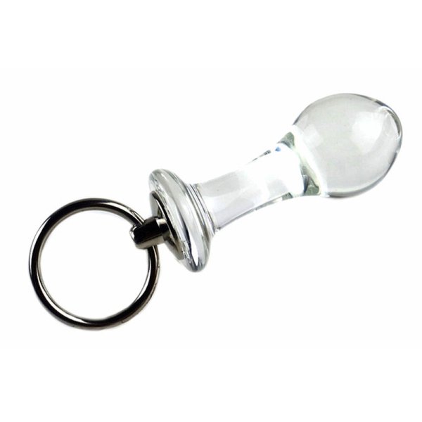 (image for) Pull Tab Round Head Glass Butt Plug