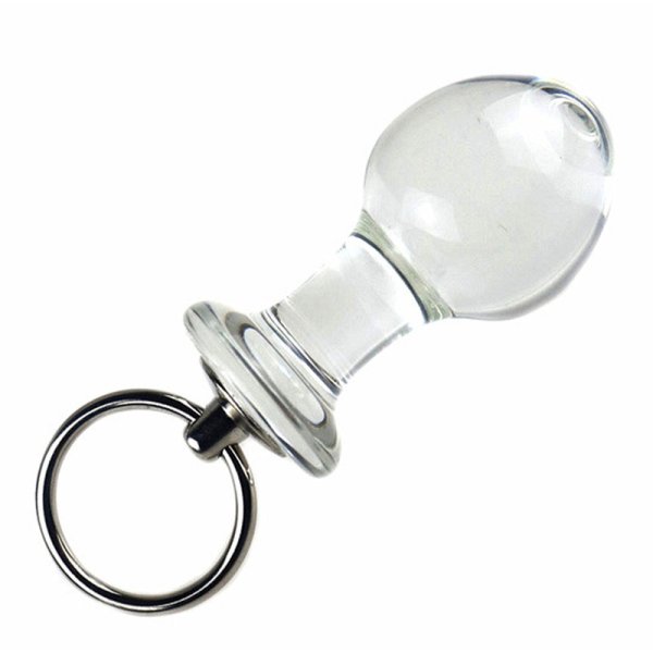 (image for) Pull Tab Round Head Glass Butt Plug