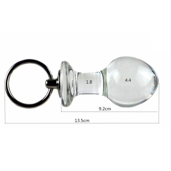 (image for) Pull Tab Round Head Glass Butt Plug