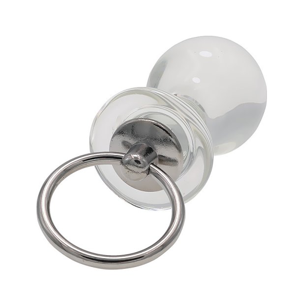 (image for) Pull Tab Round Head Glass Butt Plug