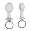 (image for) Pull Tab Round Head Glass Butt Plug