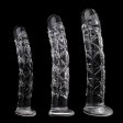(image for) Ribbed Crystal Glass Realistic Dildo