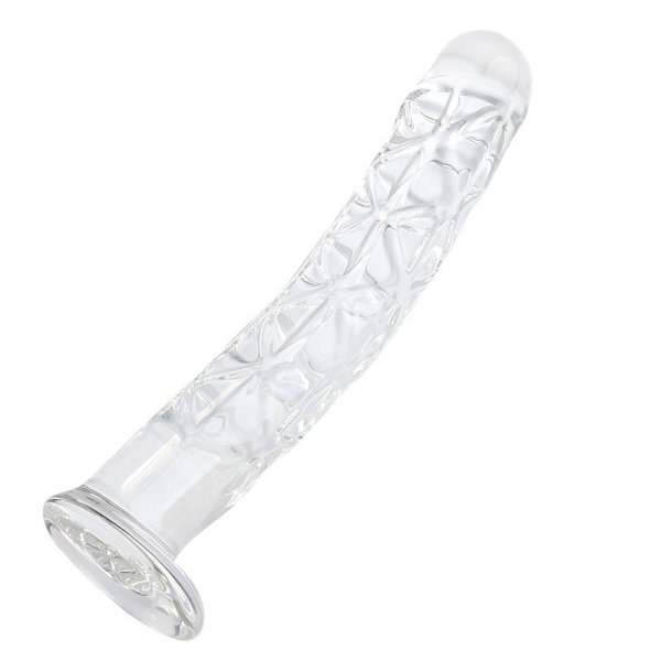 (image for) Ribbed Crystal Glass Realistic Dildo