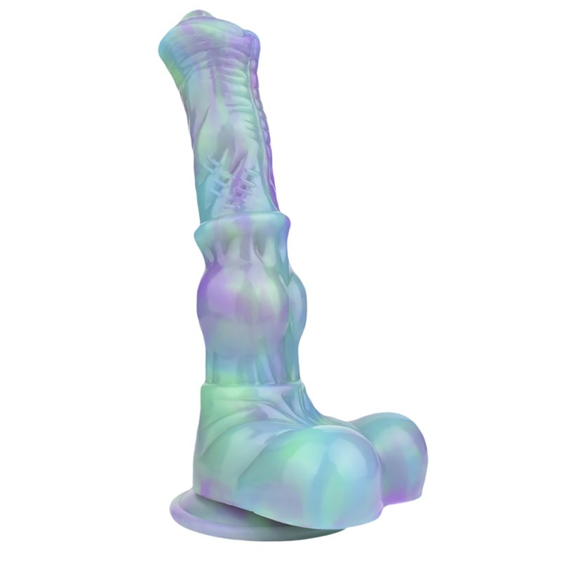 (image for) Knot Horse Colorful Silicone Fantasy Dildo 9.8 Inch