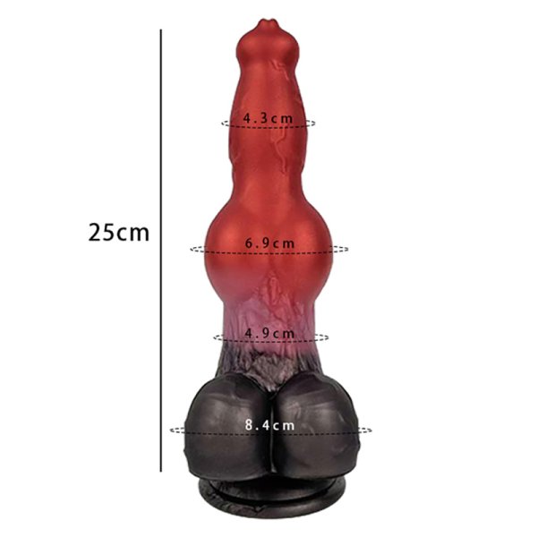 (image for) Dog Realistic Multicolor Dildo with Knot