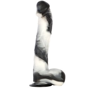 Black and White PVC Realistic Dildo 02