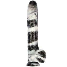 Black and White PVC Realistic Dildo 05