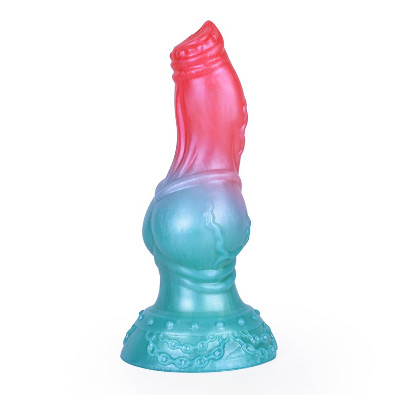 (image for) Alien Beast Cyan Rainbow 7.9\" Dildo - K