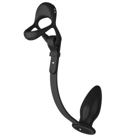 Cock & Ball Ring With Anal Plug