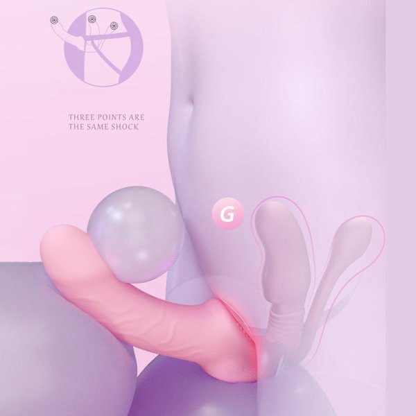 (image for) Clit Anal Vibrator G-Spot Dildo Strap On