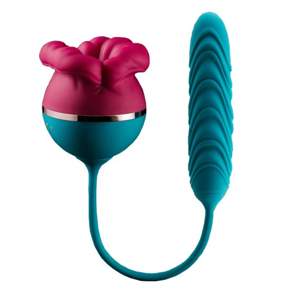 (image for) Big Mouth 3in1 Rose Shaped Thrusting Vibrator