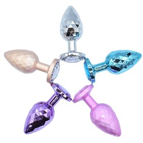 Diamond Pattern Steel Anal Plug