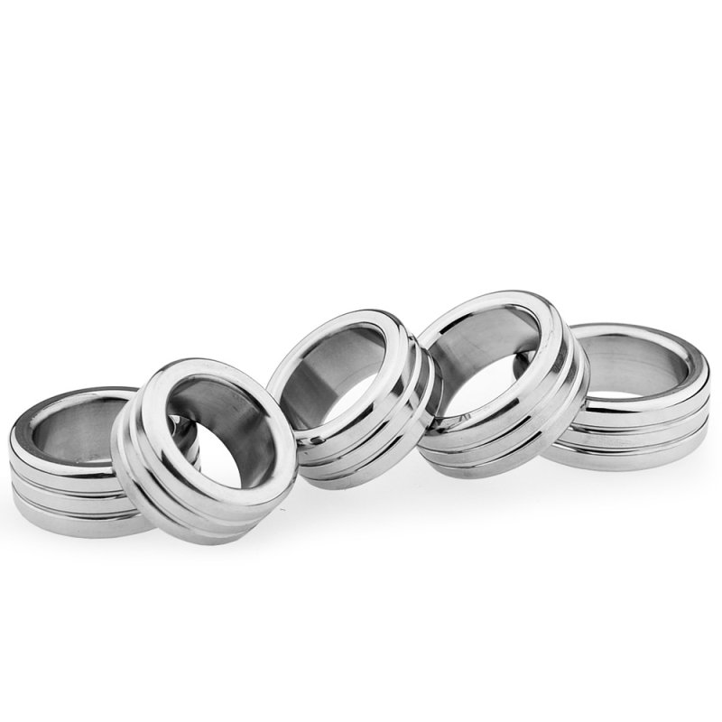 (image for) Heavy Duty Stainless Steel Cock Ring - 2 Ring