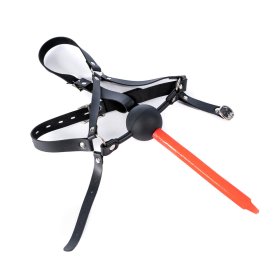 Silicone Hollow Mouth Gag With Harness