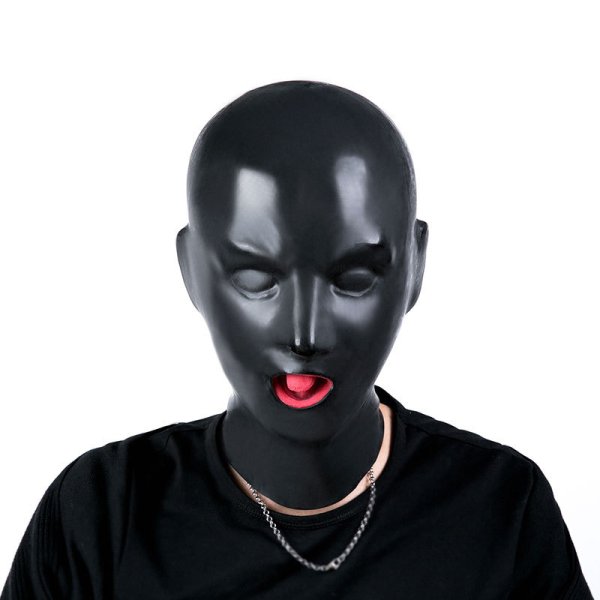 (image for) Black 3D 7 mm Latex Hood Mask Gummi Nasal Tube
