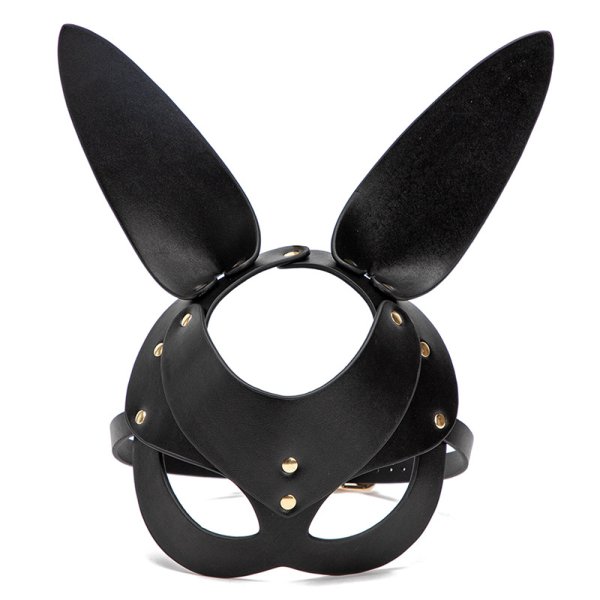(image for) Punk Gothic Cosplay Women Leather Bunny Ears Mask