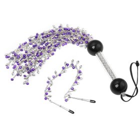 Metal Sexual Whip With Nipple Clamp