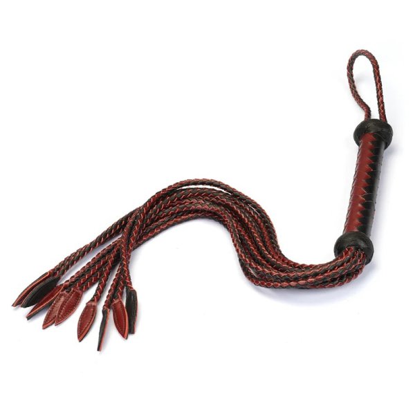 (image for) Premium Leather Cat O' Nine Tails Whip - 60cm