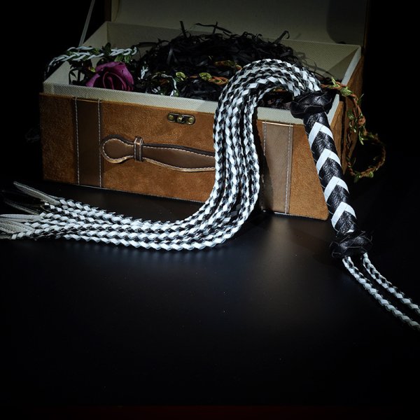 (image for) Premium Leather Cat O' Nine Tails Whip - 60cm