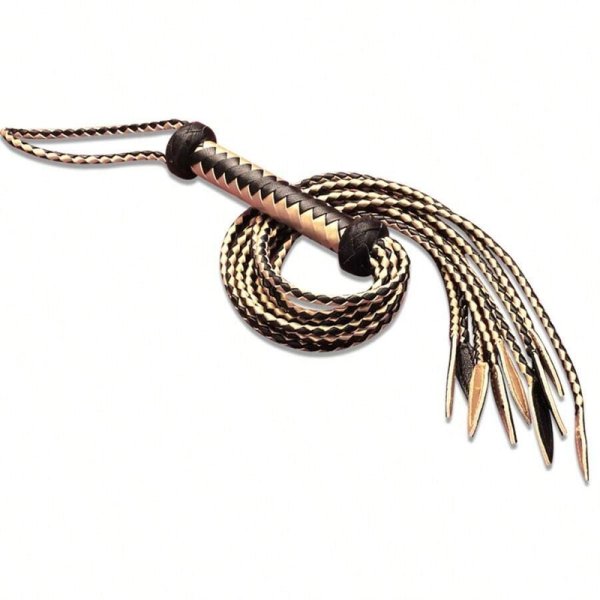 (image for) Premium Leather Cat O' Nine Tails Whip - 60cm
