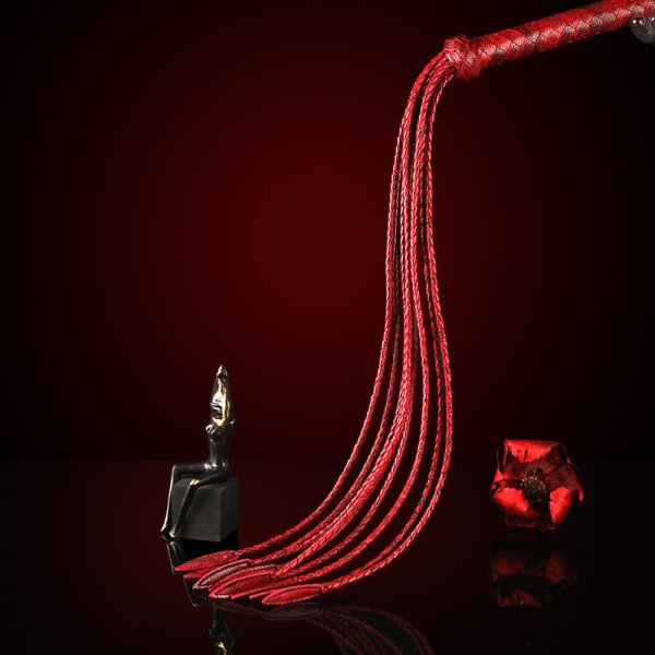 (image for) Premium Leather Cat O' Nine Tails Whip - 80cm
