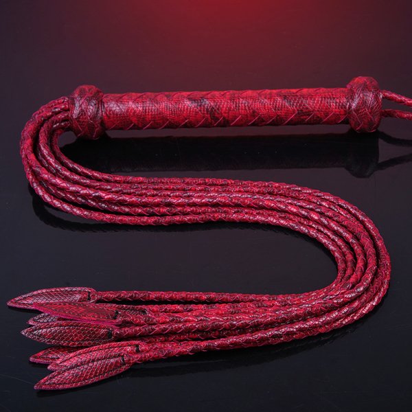 (image for) Premium Leather Cat O' Nine Tails Whip - 80cm