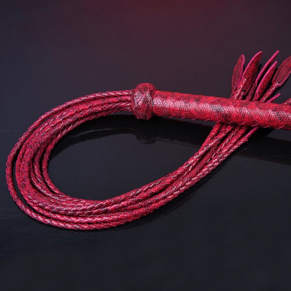 (image for) Premium Leather Cat O' Nine Tails Whip - 80cm