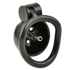 Button Lock Chastity Cage With Metal Penis Plug
