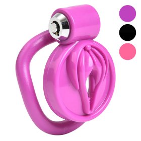 Button Lock Pussy Sissy Chastity Cage