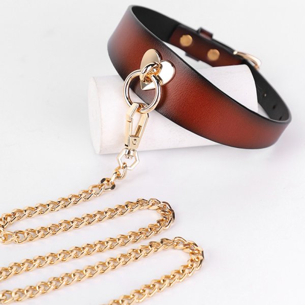 (image for) Heart Real Leather 3 Pcs Bondage Kit
