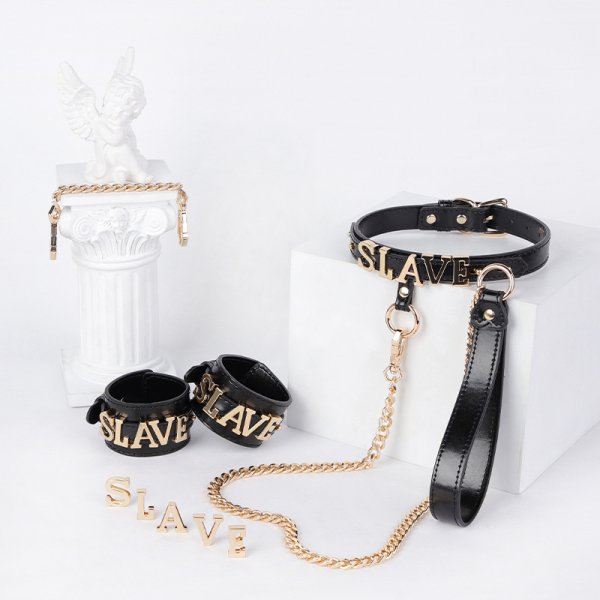 (image for) Slave Handuffs with Collar Set