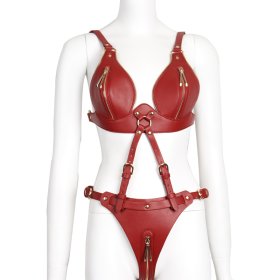 Bondage Underwear Set with Metal Zipper